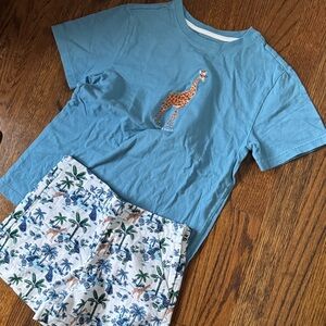 Janie and Jack Blue Giraffe Set